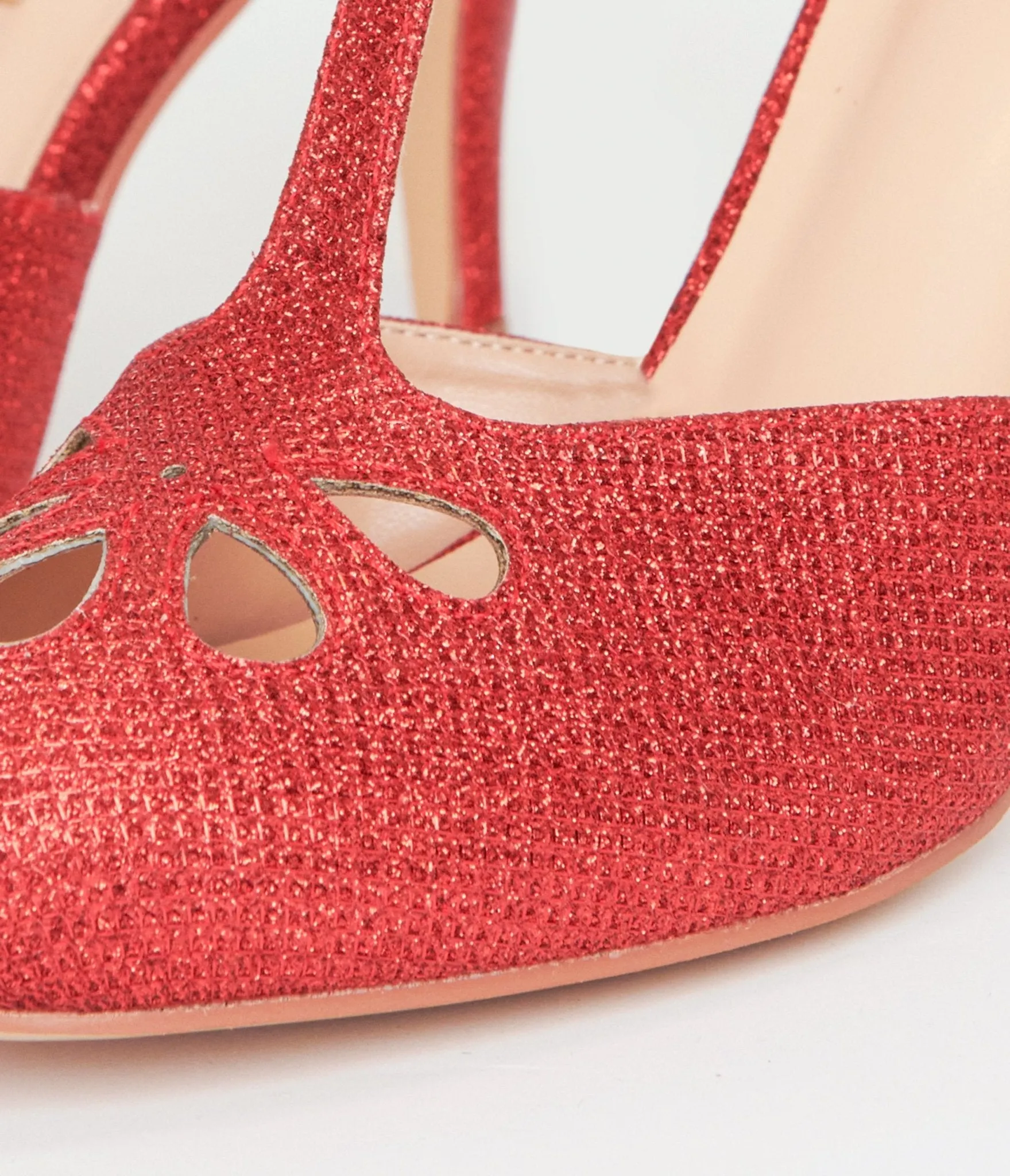 Unique Vintage 1920s Red Sparkle T-Strap Astaire Pumps