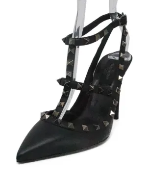 Valentino Black Studded Leather Heels sz 7.5