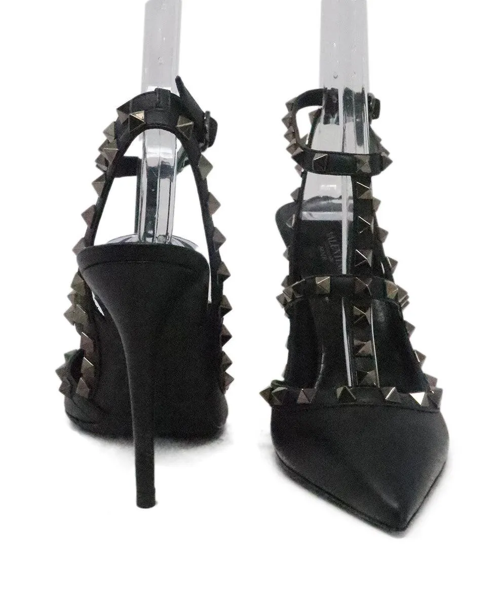 Valentino Black Studded Leather Heels sz 7.5