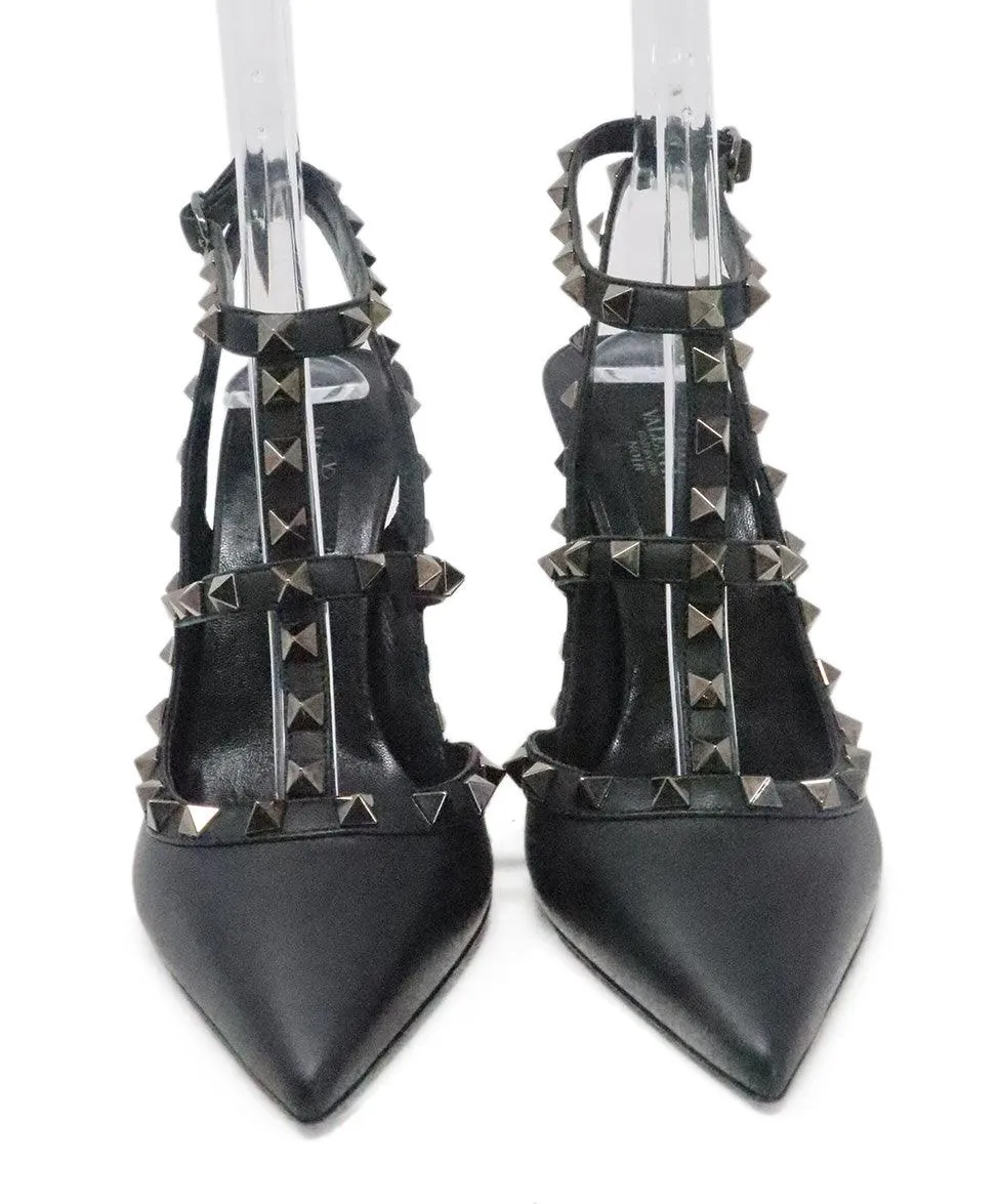 Valentino Black Studded Leather Heels sz 7.5