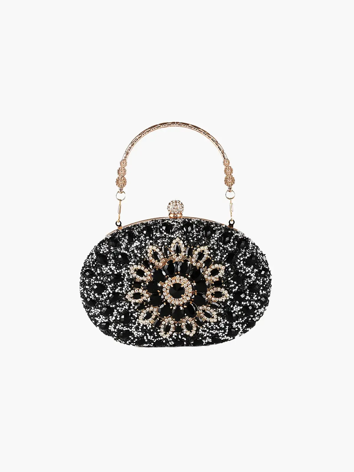 Vega – Floral motif – Gemstone evening clutch