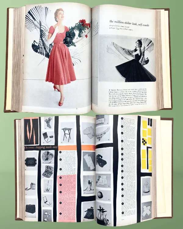 Vintage 1953 GLAMOUR Magazine Hardcover Book | June-December