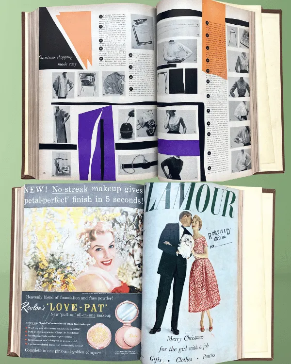 Vintage 1953 GLAMOUR Magazine Hardcover Book | June-December