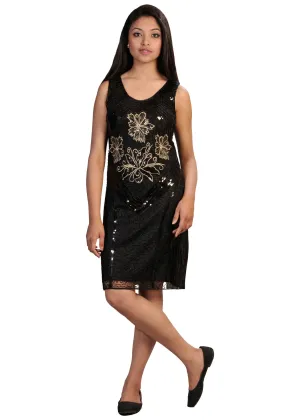 womens-black-sleeveless-flower-embroidery-mini-chinlon-dress-1