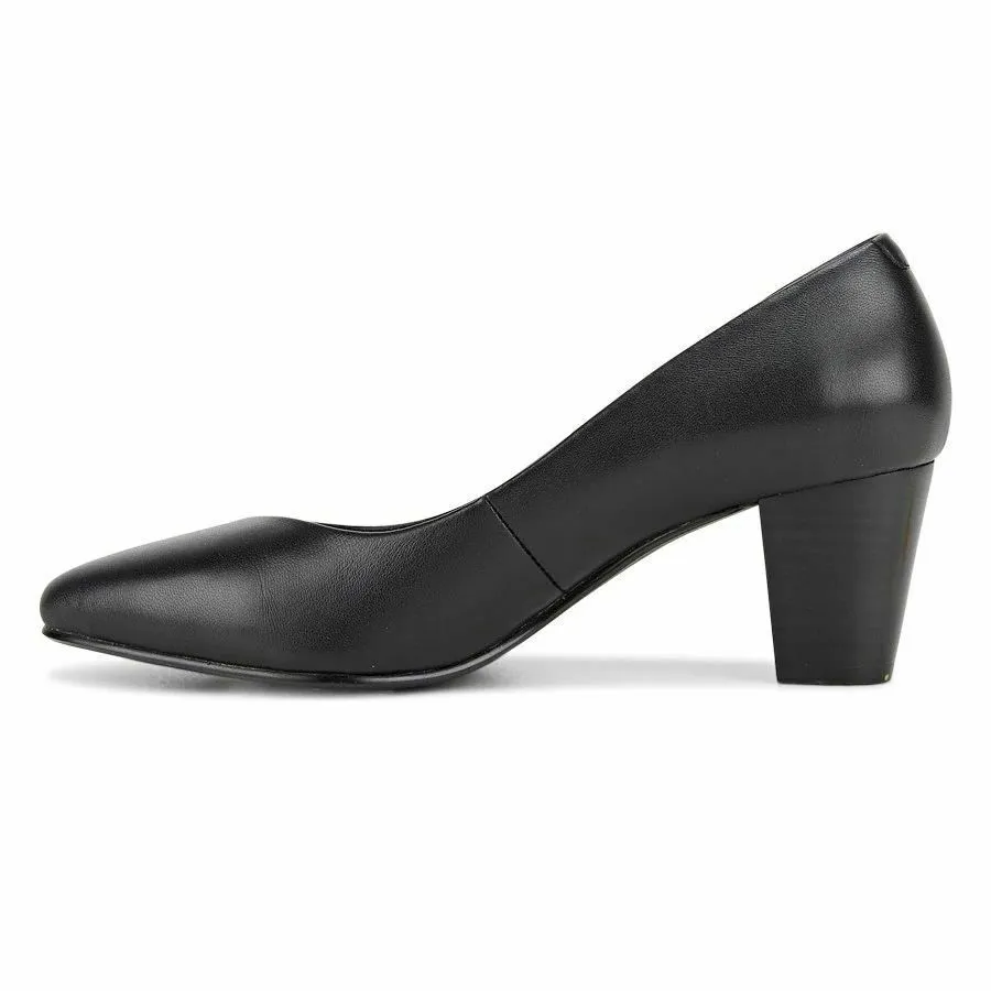 Womens Hush Puppies Ivet Black Work Medium Height Heel Heels Shoes